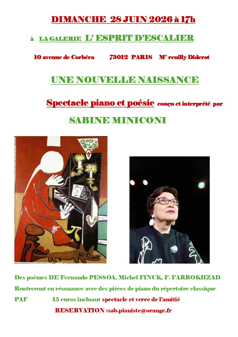 Affiche du prochain événement de Sabine Miniconi
