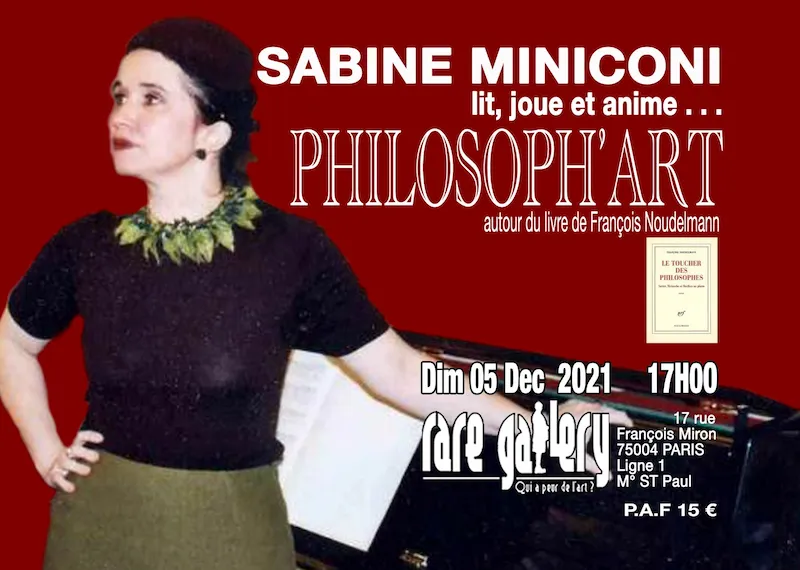 Affiche du spectacle de Sabine Miniconi, le 5 décembre 2021 à la Rare-Gallery